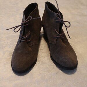 Michael by Michael Shannon Rebeka Lace Up Suede Wedge Boot Size 9.5 Grey